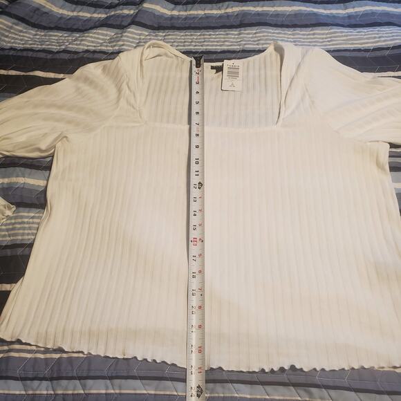 NEW TORRID 3X (RUNS SMALL like 1X) Long Sleeve Crop Top Ribbed Square Neck Tee - Picture 9 of 9